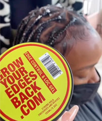 Grow Your Edges Back sleek hairline finish for natural hair and locs.