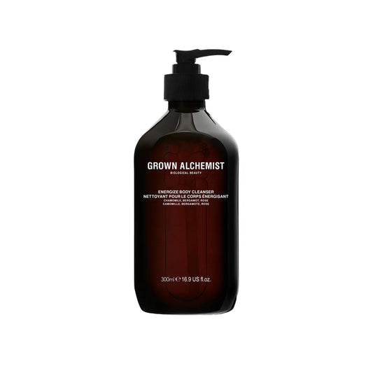 Grown Alchemist Energize Body Cleanser bottle with chamomile aroma for daily refreshing cleanse.