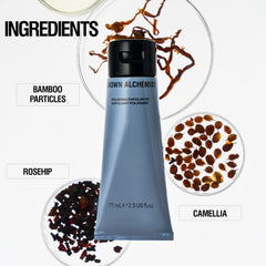Grown Alchemist Exfoliator close-up reveals fine texture particles.