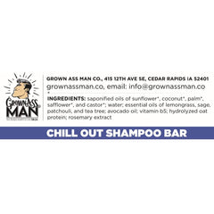 Grown Ass Man Co. Chill Out bar conditions the scalp while cleansing beard and body.