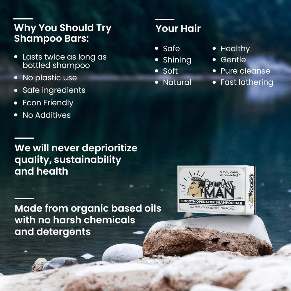 Grown Ass Man Co. bar reveals natural ingredients for everyday use.