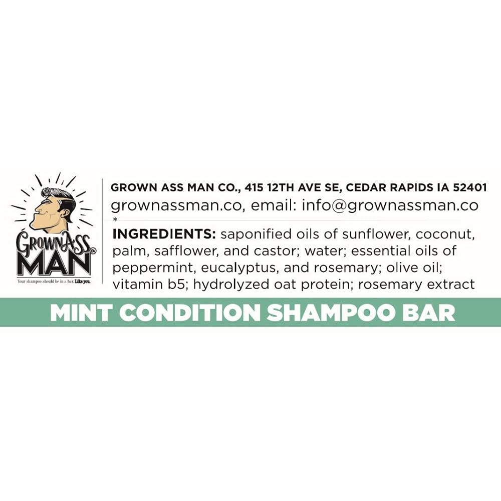 Grown Ass Man Co. solid shampoo bar long-lasting formula saves bar life