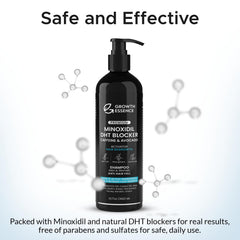 Growth Essence Minoxidil Biotin Shampoo with green tea and rosemary for antioxidant support
