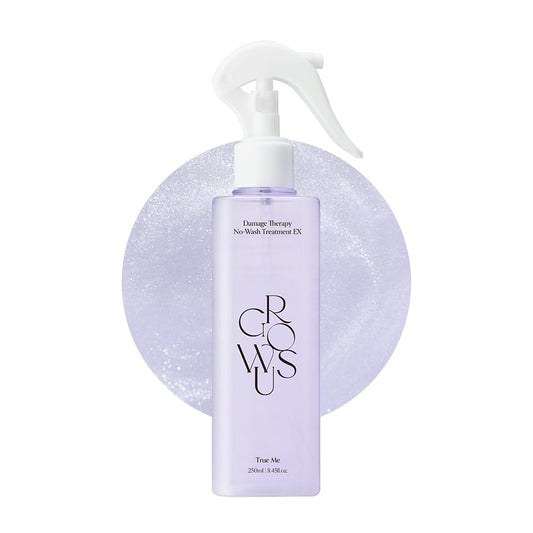GROWUS Damage Therapy bottle front for no-wash treatment suitable for all hair types
