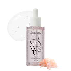 Growus Damage Therapy Scalp Ampoule bottle close-up for nourishing scalp care.