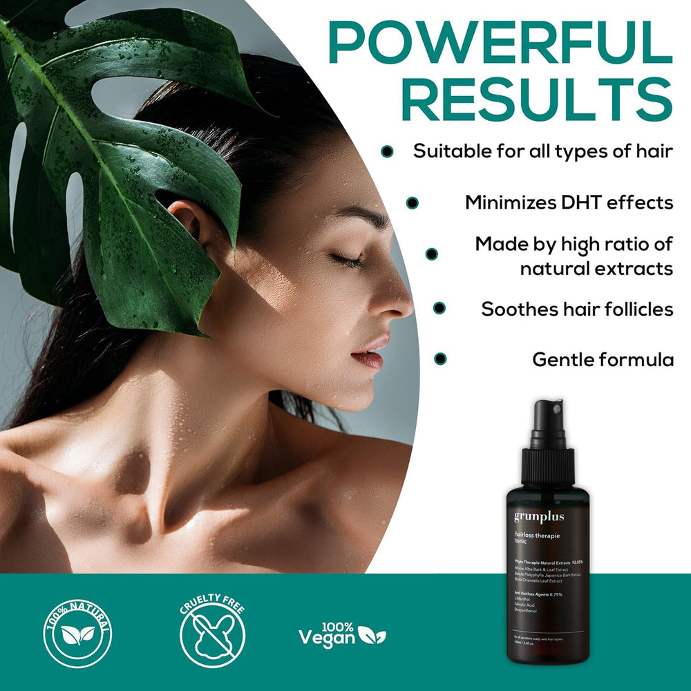 Grunplus Hair Growth Serum packaging showing premium oriental blend