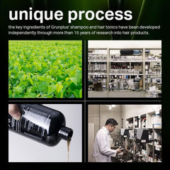 Grunplus packaging detail showcasing safety and herbal blend notes.