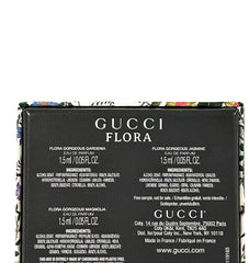 Three mini vials of Gucci Flora for scent sampling at home