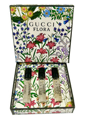 Travel case holding Gucci Flora mini vials for trips