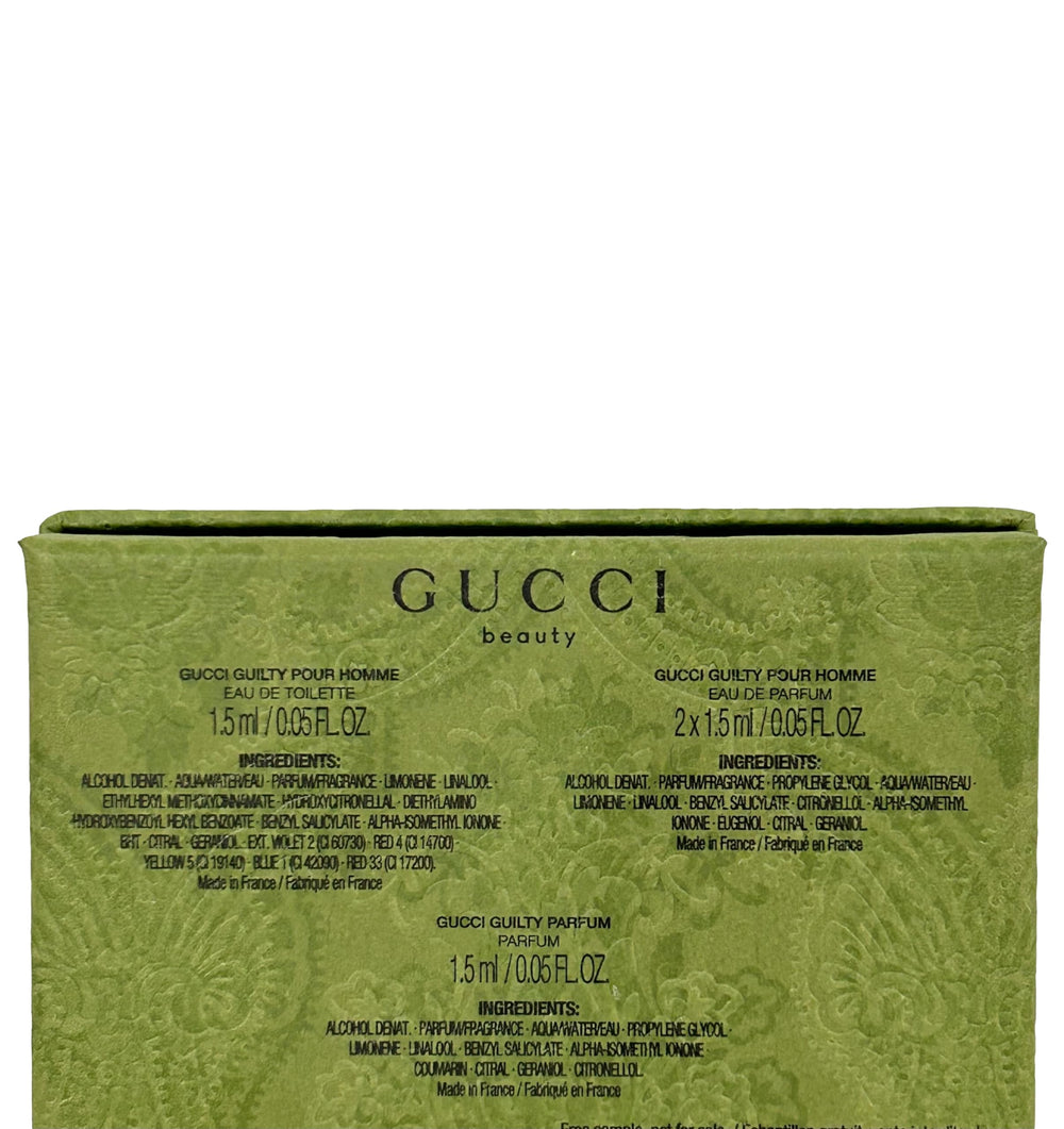 Gucci Guilty gift set packaging for stylish unboxing