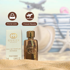 Gucci Guilty Intense mini splash packaging, stylish travel size box