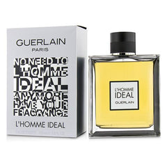 Guerlain L'homme Ideal close-up reveals almond and tonka notes for creamy depth and evening appeal.