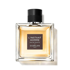 Guerlain L'Instant Pour Homme EDT bottle shows crisp woody freshness for daily wear
