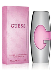 Guess EDP 75ml bottle closeup shows fresh fruity florals for everyday wear