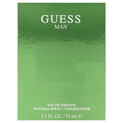 GUESS Man EDT bottle side view displays a sleek silhouette for daily wear.