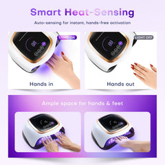 Gugusure 180W nail lamp wide interior for all five nails