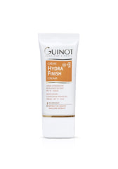 Guinot Hydra Finish SPF 15 bottle showing a dewy, hydrated glow