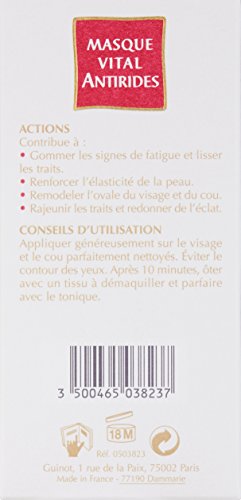Guinot Vital Anti-Wrinkle Mask being applied hints at refreshed, revitalized skin.