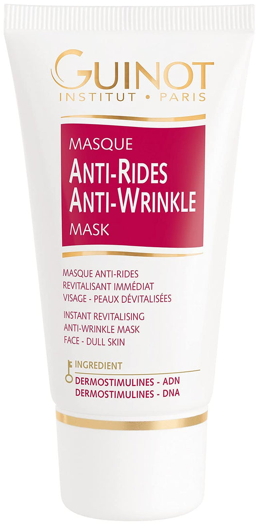 Guinot Vital Anti-Wrinkle Mask jar close-up, creamy texture for rejuvenating tired skin.