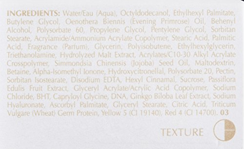 Guinot mask near neck suggests refreshed contours and smooth skin.