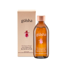 gülsha Ultimate Rosewater bottle—premium facial mist for hydration and glow.