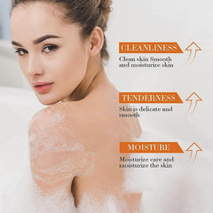 Guluxly Lemon Turmeric Soap usage demonstrates easy everyday cleansing in bath or shower.