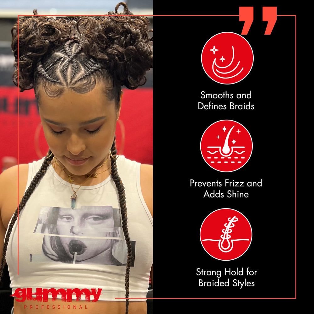 Gummy Argan Oil rich formula provides moisture and shine for defined curls