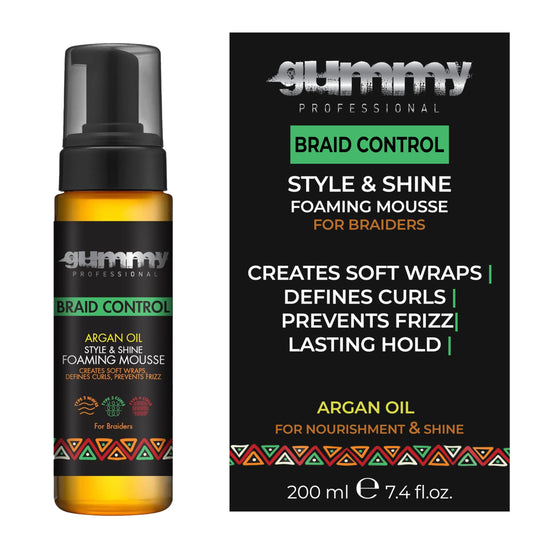 Gummy Braid Control Mousse bottle for smooth braids styling