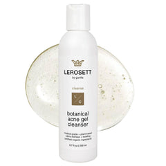 Gunilla Of Sweden LEROSETT cleanser bottle being poured for gentle cleansing