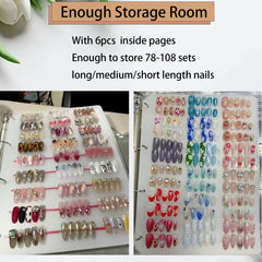 GUXACU nail organizer silver button closure protects nails from dust.