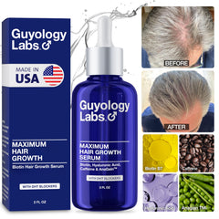 Guyology Labs Hair Growth Serum being applied twice daily on scalp