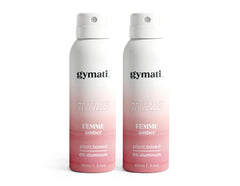 Gymati natural deodorant spray for women, pack of 2, all-day protection front view.