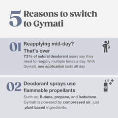Gymati packaging shows recyclable materials and cruelty-free seal.