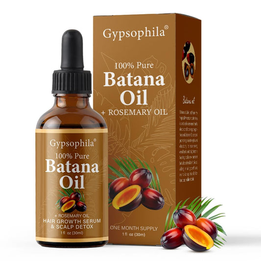 Gypsophila Batana Oil bottle pouring for easy scalp nourishment.