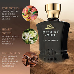Premium packaging details of H HABIBI Desert Oud