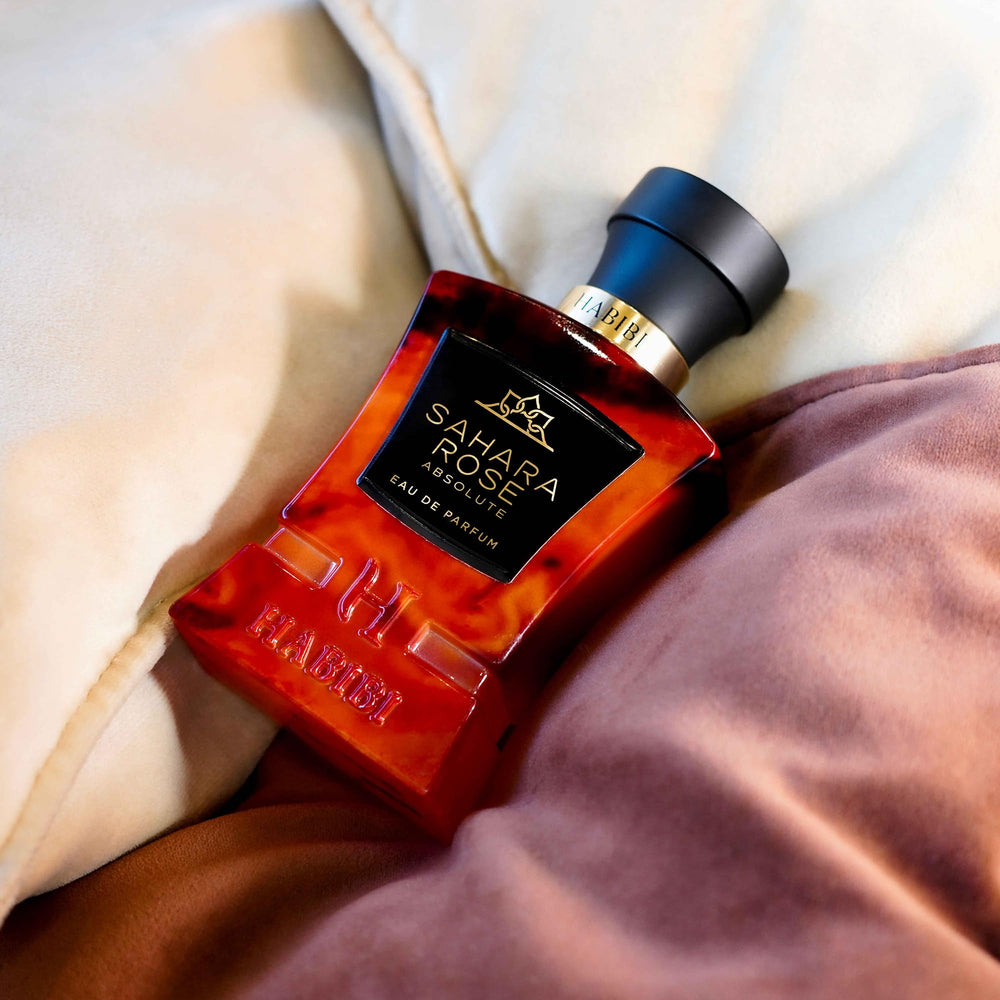 H HABIBI Sahara Rose base notes of sandalwood and amber provide warmth.