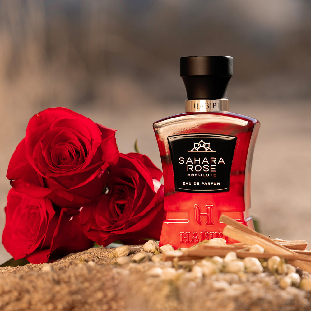 H HABIBI Sahara Rose luxury packaging enhances unboxing experience.