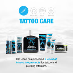 H2Ocean dye-free formula image shows fragrance-free tattoo care