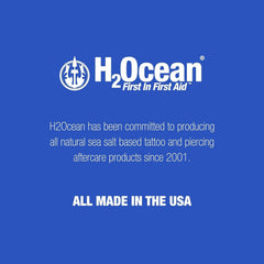 H2Ocean ear nose piercing care application on skin-friendly spray.