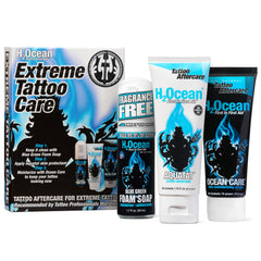 H2Ocean Extreme foam soap bottle pour for gentle cleansing of fresh tattoos