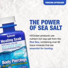 Pouring Healing Soak into a bowl for piercing cleansing