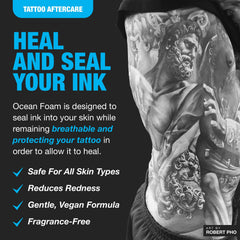 H2Ocean Ocean Foam bottle back label highlights water-based, fragrance-free formula.