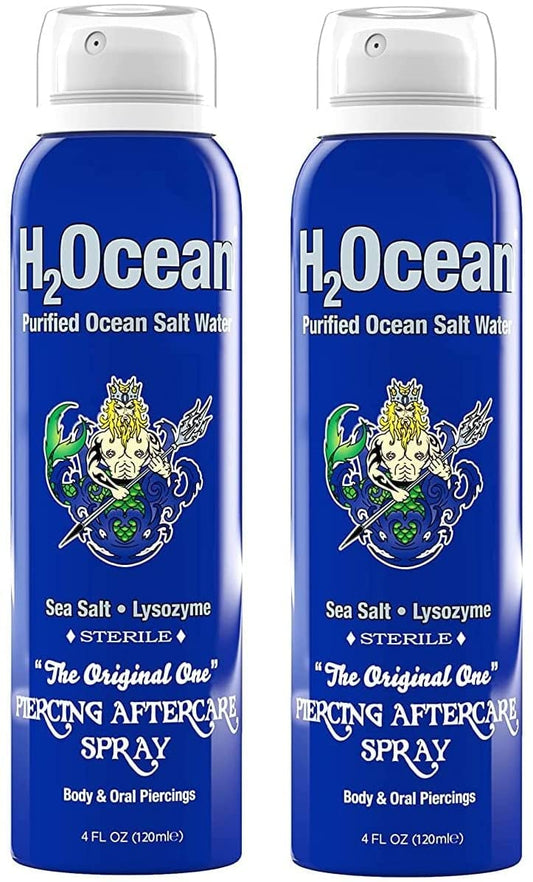 H2Ocean Piercing Aftercare Spray bottle for gentle cleansing of piercings