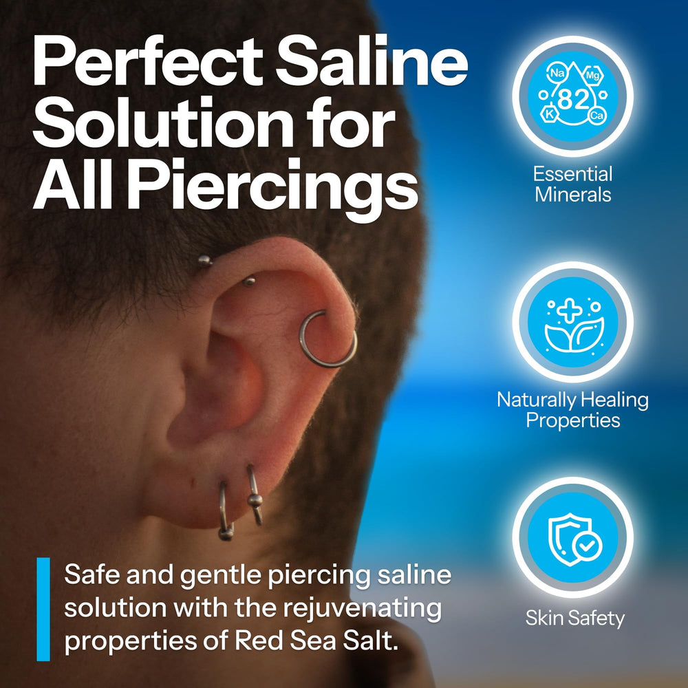 H2Ocean piercing care kit image shows components for complete aftercare.