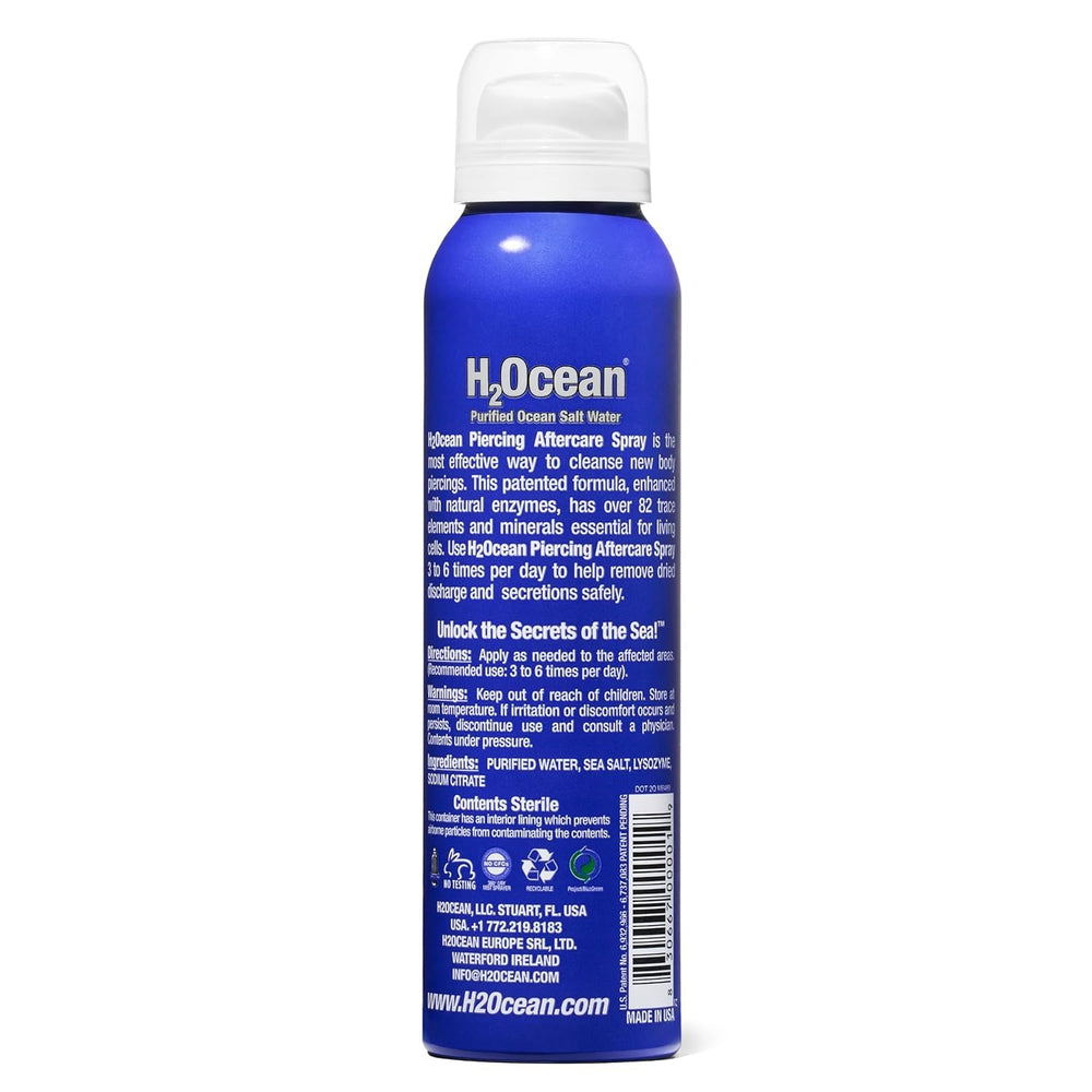 H2Ocean Piercing Cleaner Spray enables quick, thorough cleansing between jewelry changes