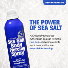 Close-up of the H2Ocean label highlighting vegan and all-natural formula.