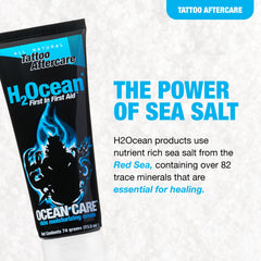H2Ocean tattoo aftercare application scene demonstrates gentle, mess-free daily routine