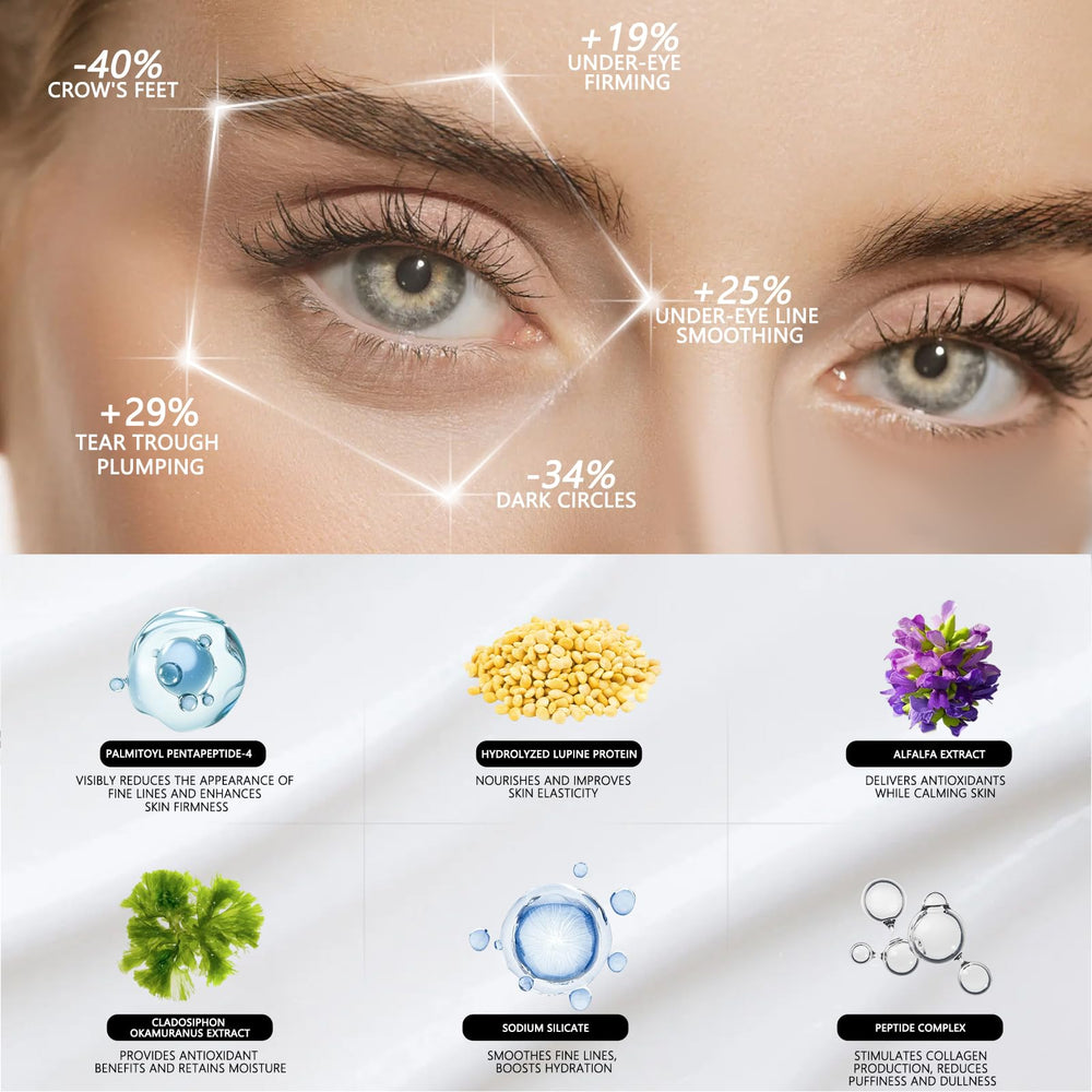 HACIRFE Elegacell under-eye area precision shows gentle coverage for puffiness concern.