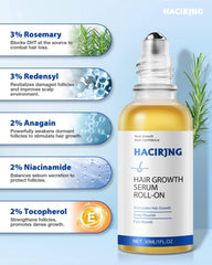HACIRJNG Scalp massage roll-on application demonstrating gentle coverage