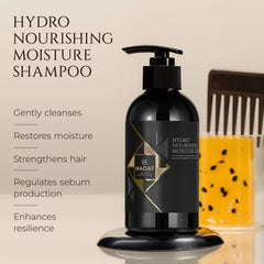 HADAT Hydro Nourishing Moisture Shampoo lather during application demonstrates gentle cleansing for frizzy hair.